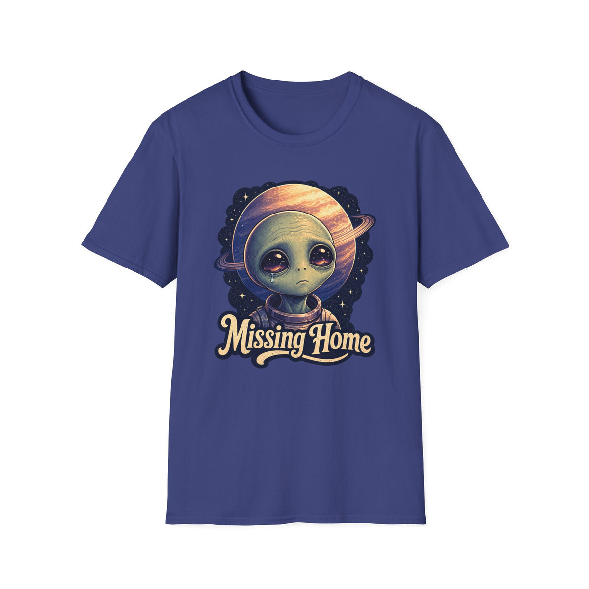 Alien 'Missing Home' T-Shirt — Cute Sad Space Creature Graphic Tee