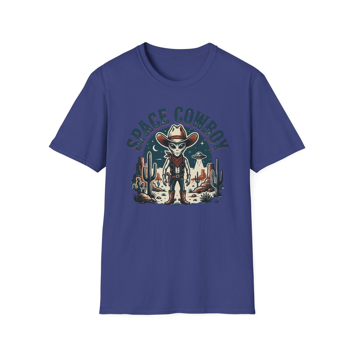 Space Cowboy T-Shirt — Retro Alien Western Graphic Tee