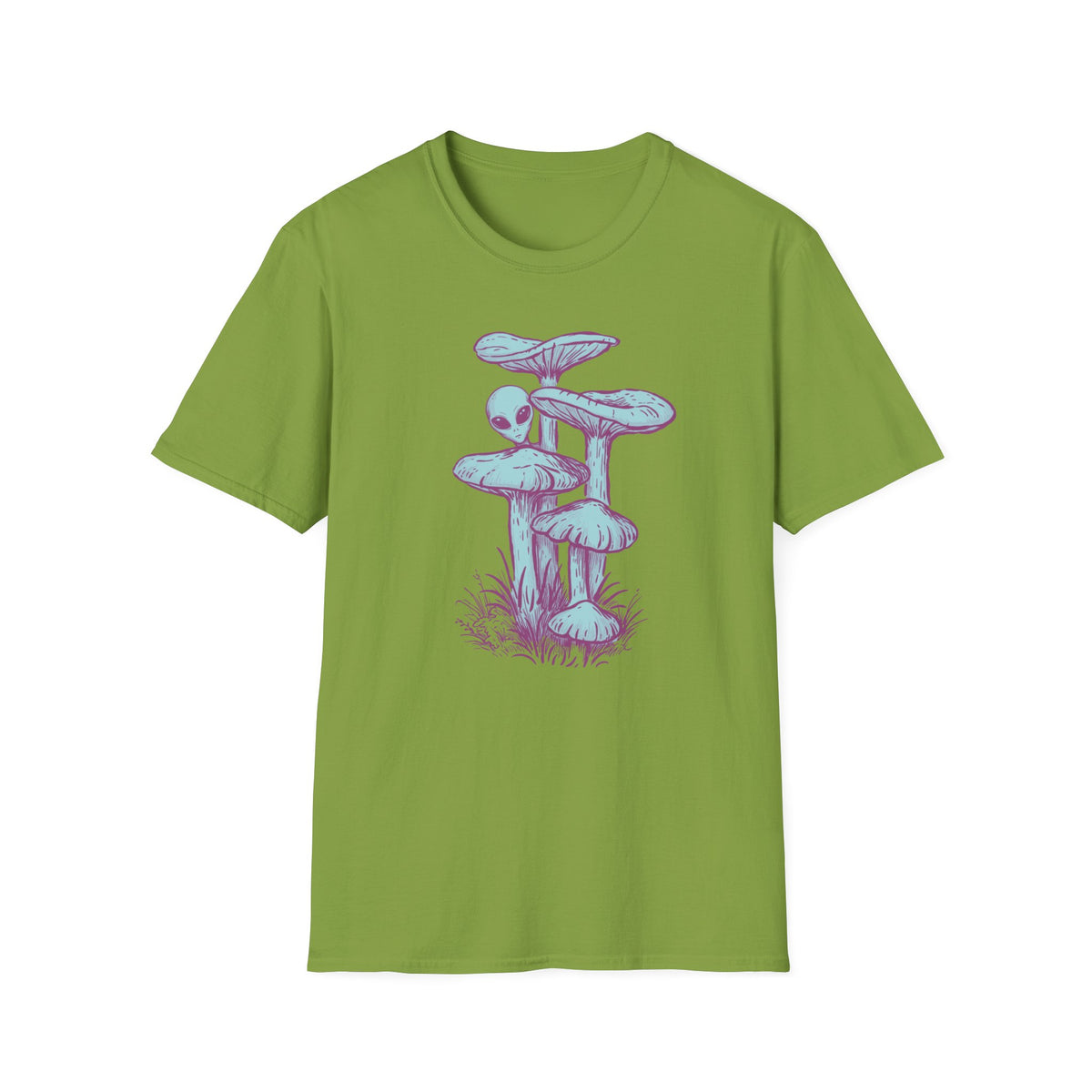 Alien Mushroom T‑Shirt — Psychedelic Pastel Fungi Graphic Tee
