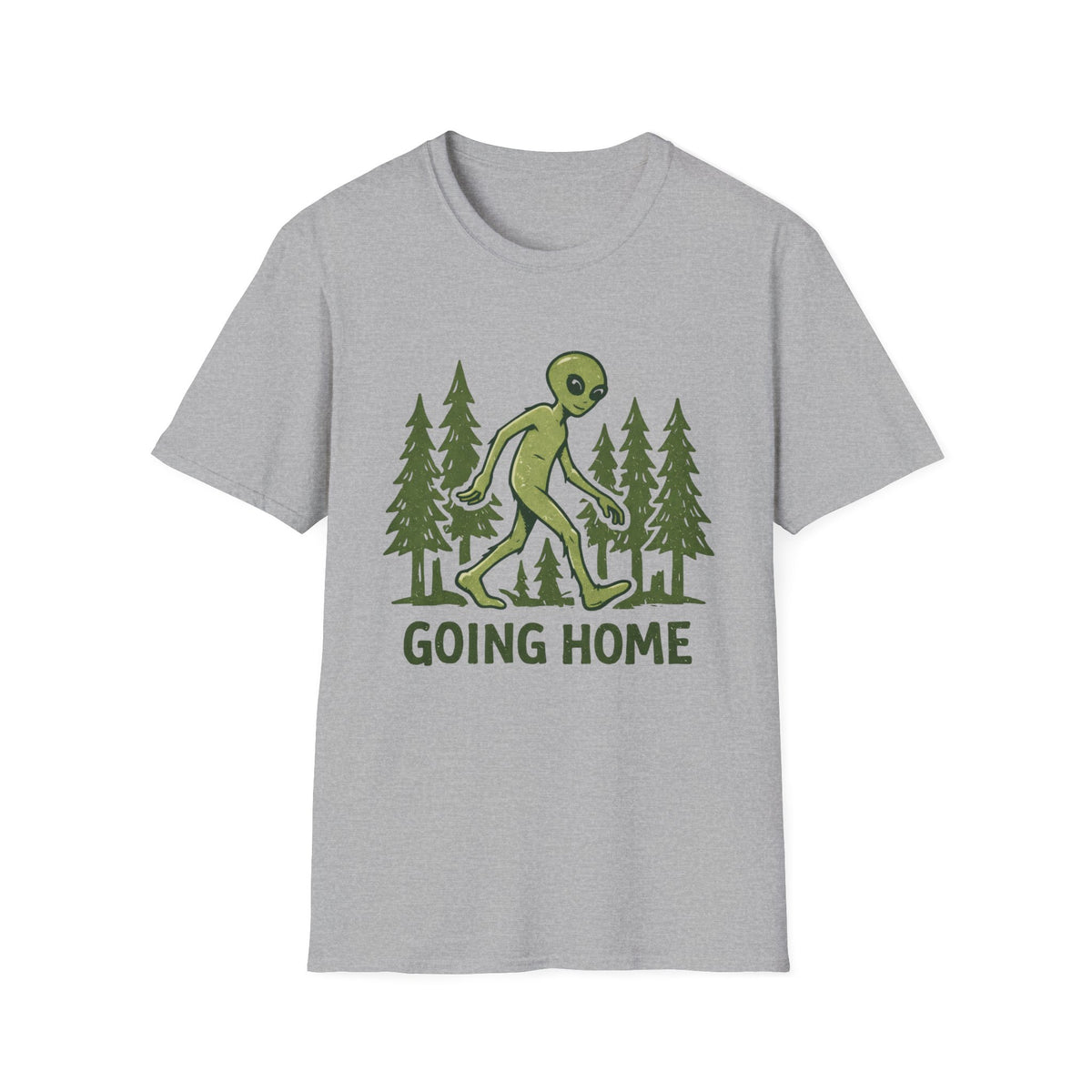 Going Home Alien T-Shirt — Funny Forest Extraterrestrial Graphic Tee