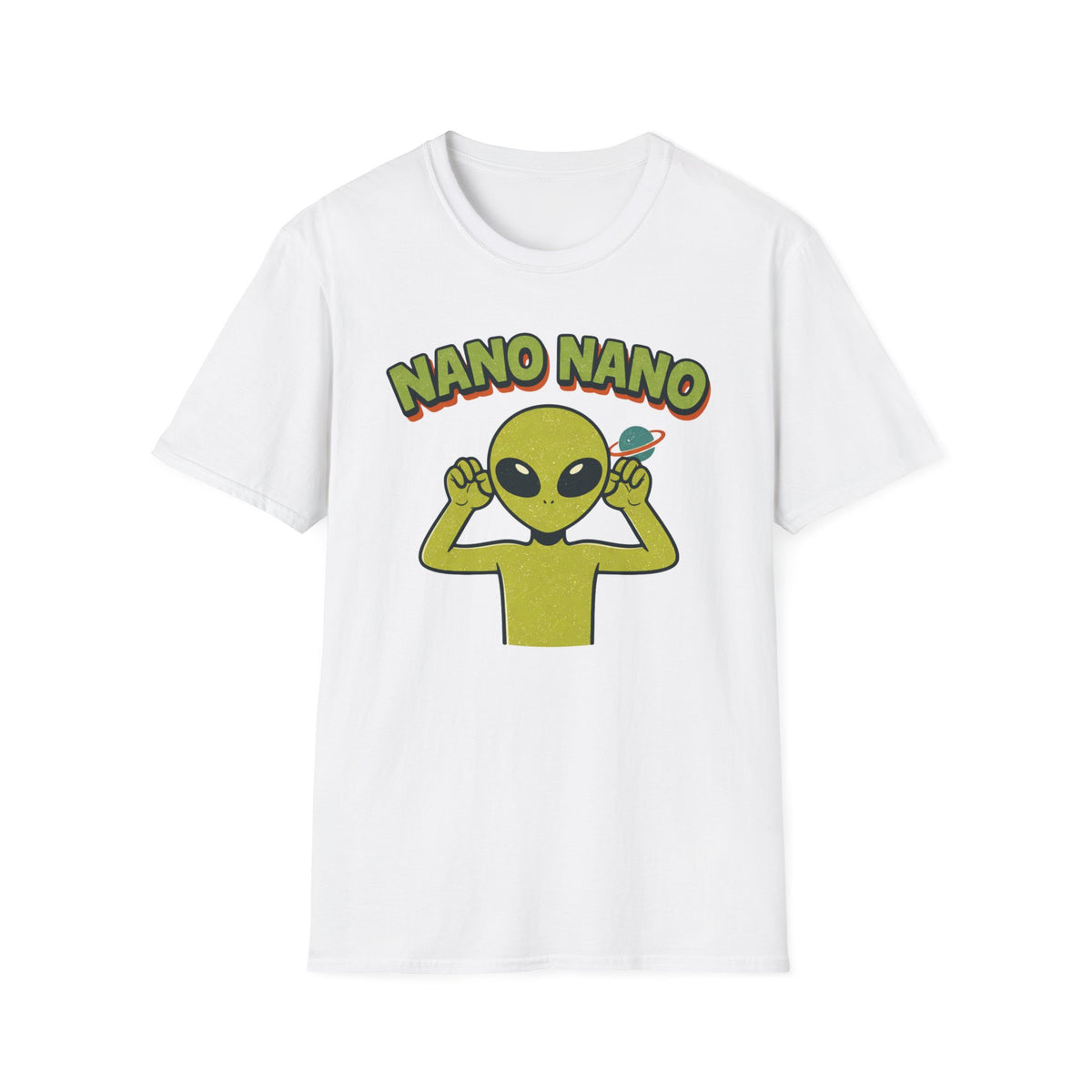 Nano Nano Alien T-Shirt — Retro Cute UFO Graphic Tee