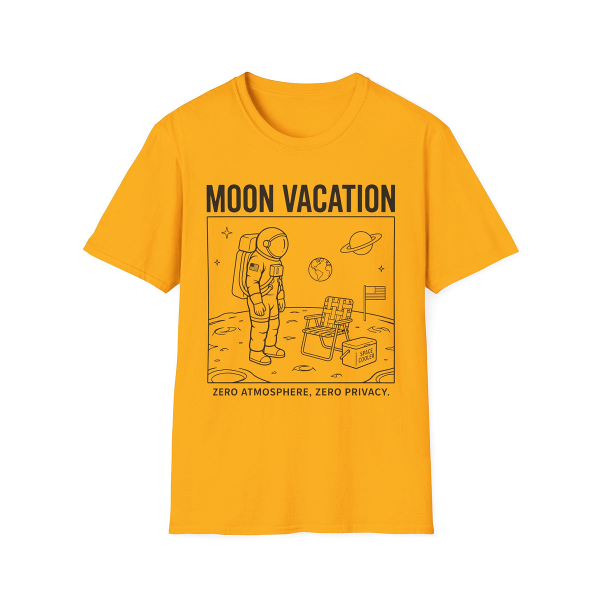 Moon Vacation T-Shirt — Astronaut Space Travel Graphic Tee