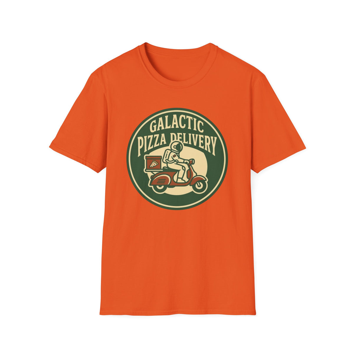 Galactic Pizza Delivery T-Shirt — Retro Astronaut Pizza Tee