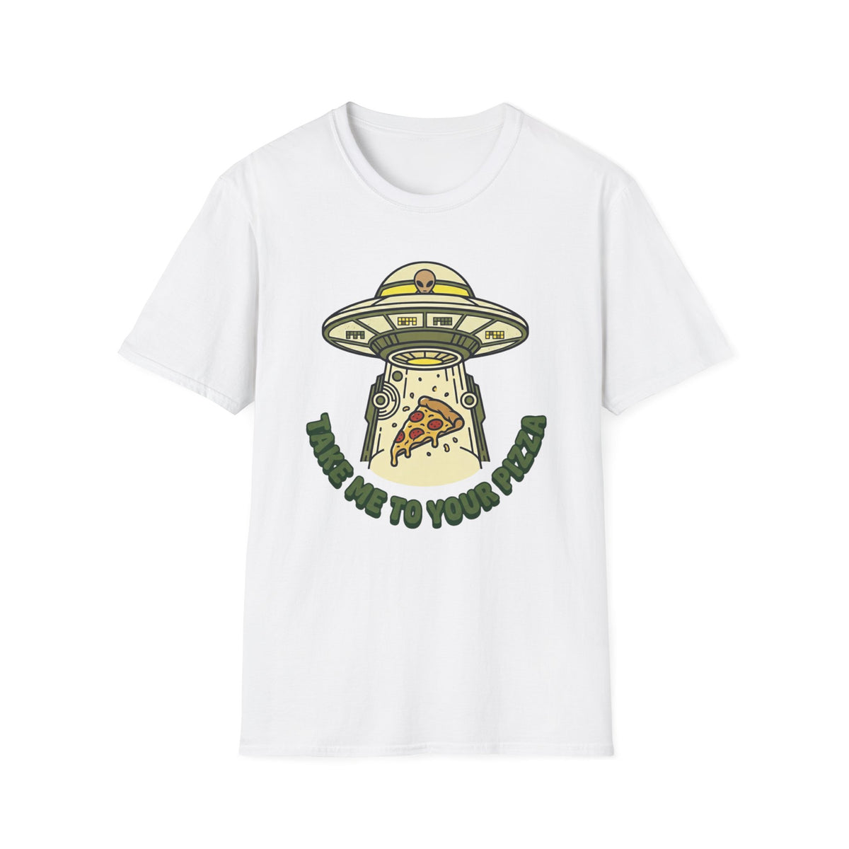 T‑Shirt — Pizza UFO Abduction Tee ("Take Me to Your Pie")