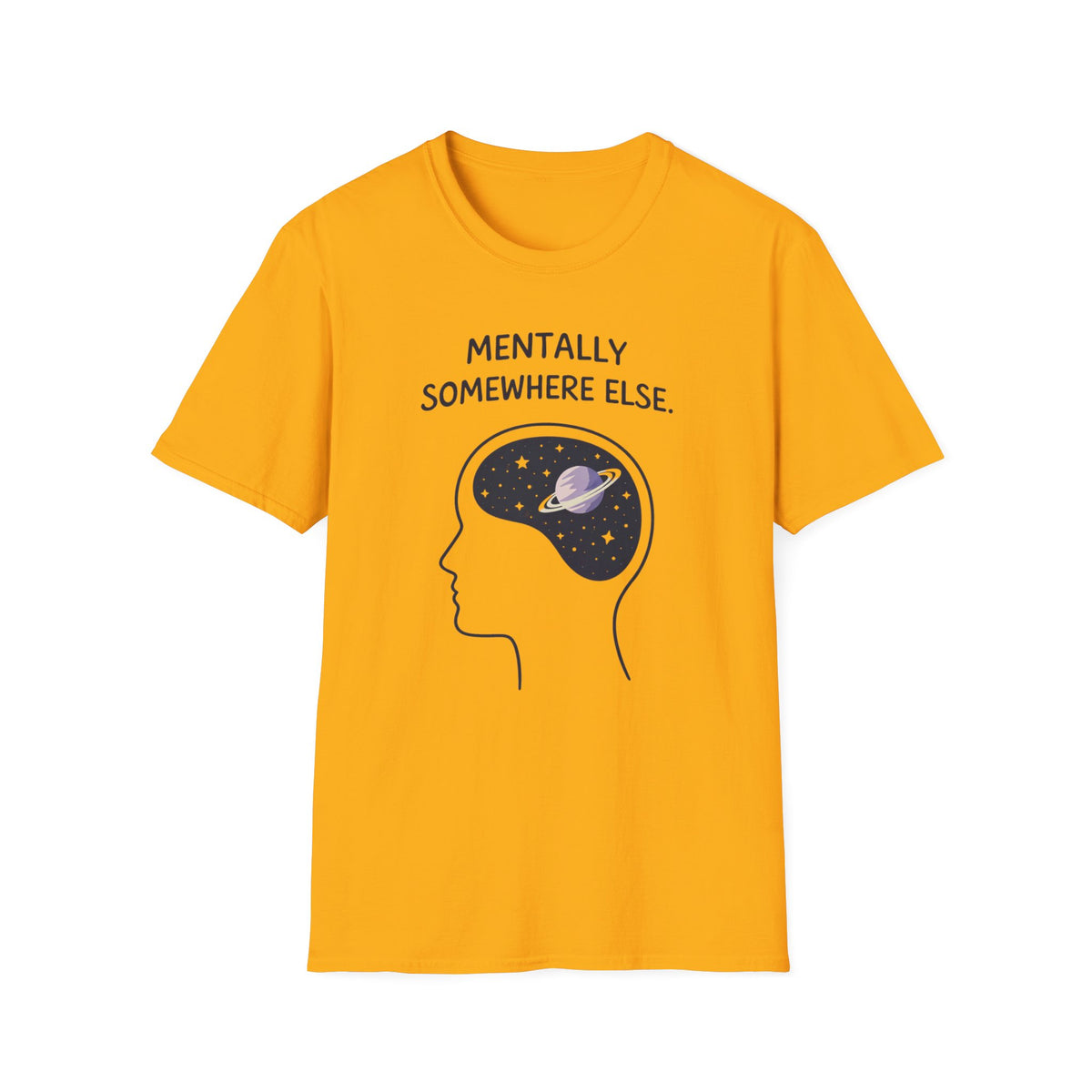 Mentally Somewhere Else T-Shirt — Spacey Astronaut Brain Graphic Tee