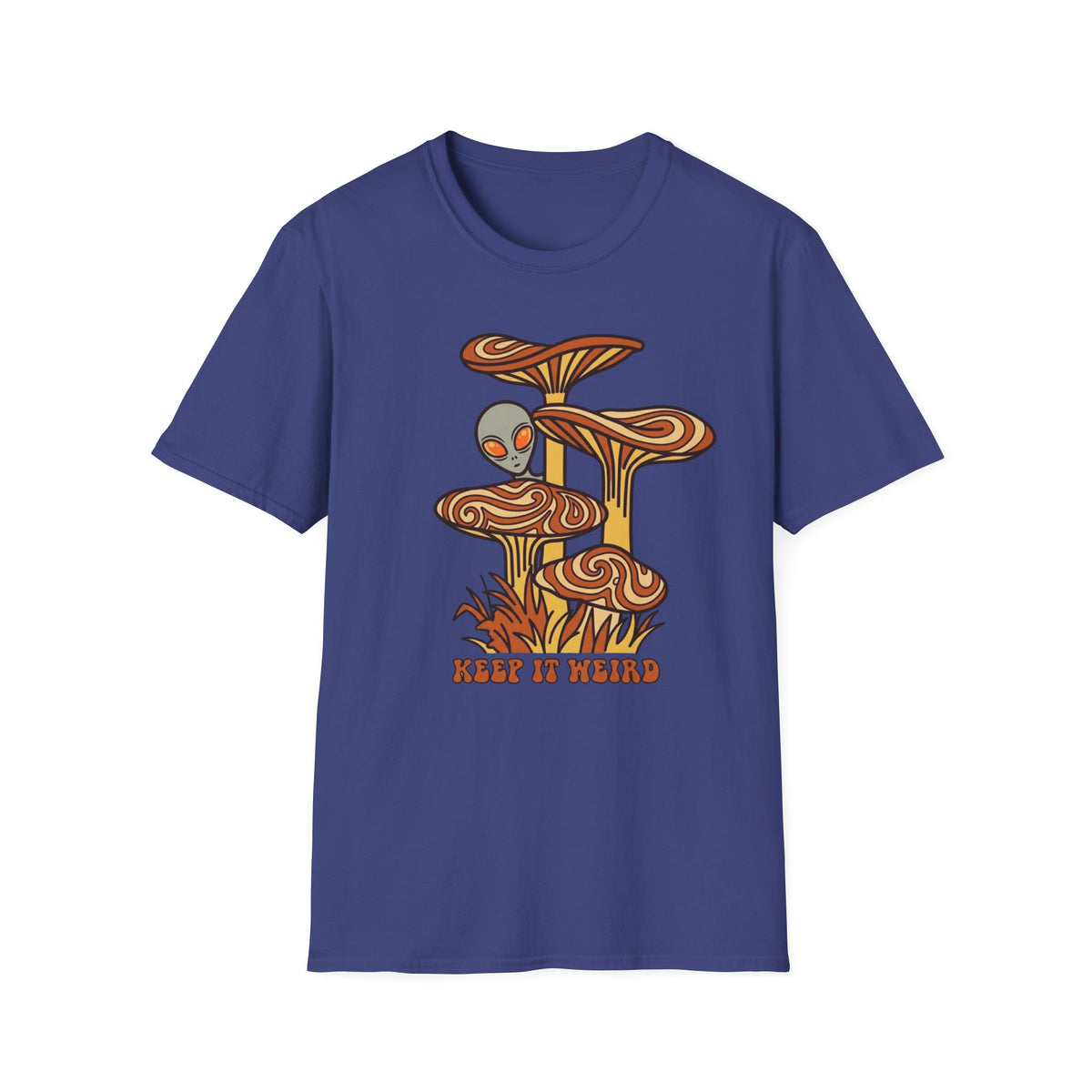 Alien Mushroom Tee — "Leave It Weird" Retro Psychedelic Graphic T-Shirt