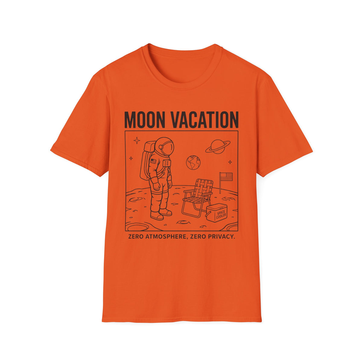 Moon Vacation T-Shirt — Astronaut Space Travel Graphic Tee