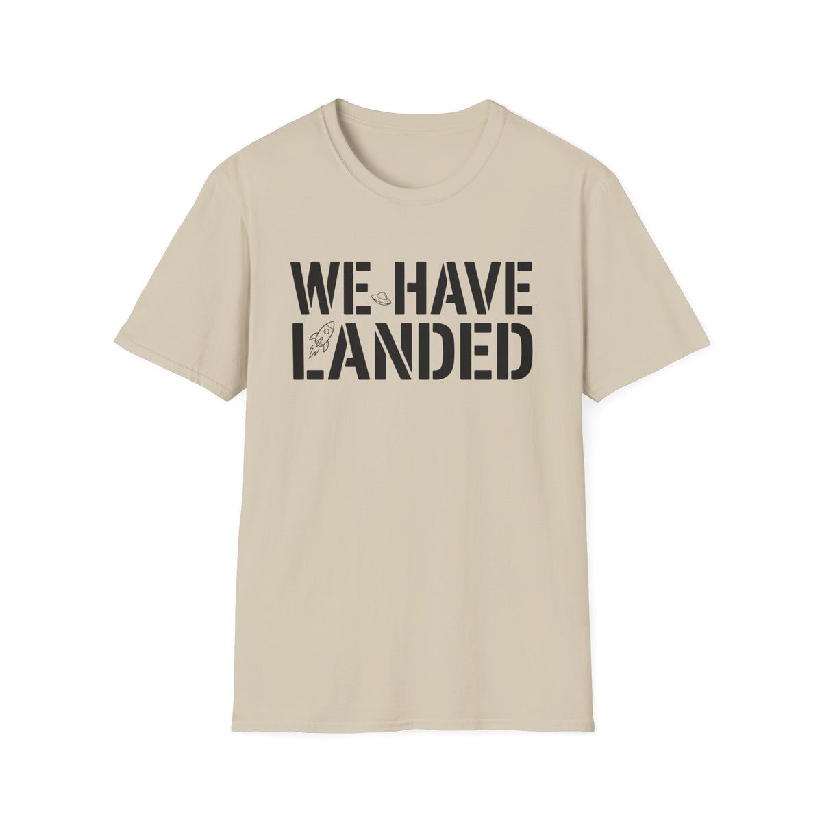 We Have Landed T‑Shirt — Retro Rocket Graphic Tee