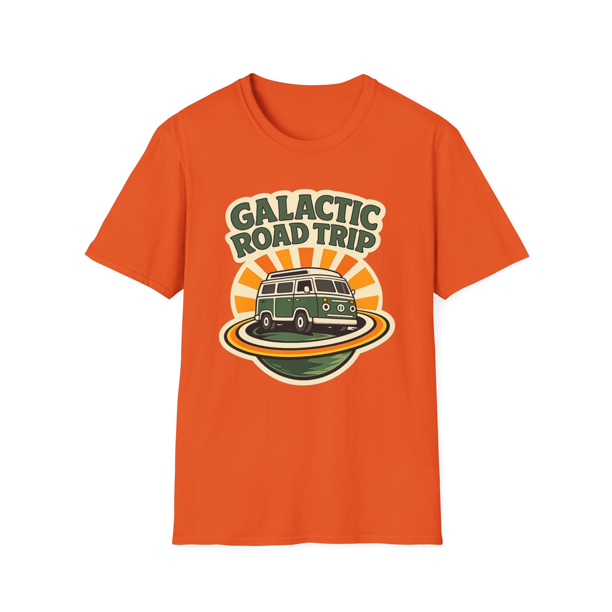 Galactic Road Trip T-Shirt — Retro Space Van Adventure Tee