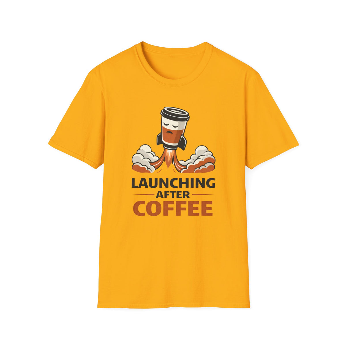 Launching After Coffee T-Shirt — Funny Coffee Rocket Graphic Tee