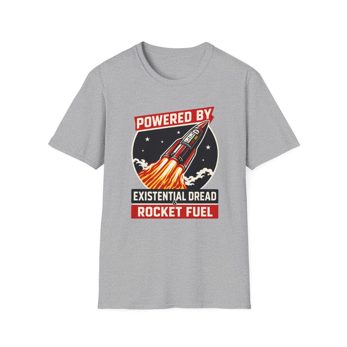 Powered By Existential Dread Rocket Fuel T‑Shirt
