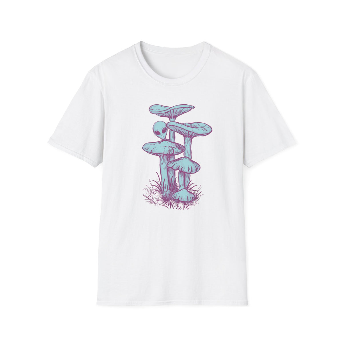 Alien Mushroom T‑Shirt — Psychedelic Pastel Fungi Graphic Tee