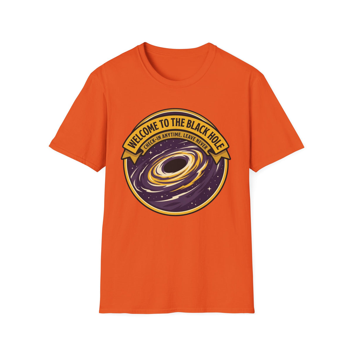 Black Hole Graphic T-Shirt — "Welcome to the Black Hole" Retro Space Tee