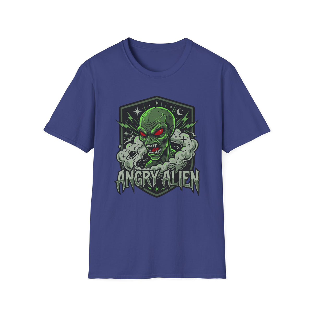 Angry Alien Graphic T-Shirt — Neon Green Monster Tee