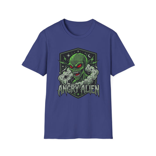 Angry Alien Graphic T-Shirt — Neon Green Monster Tee