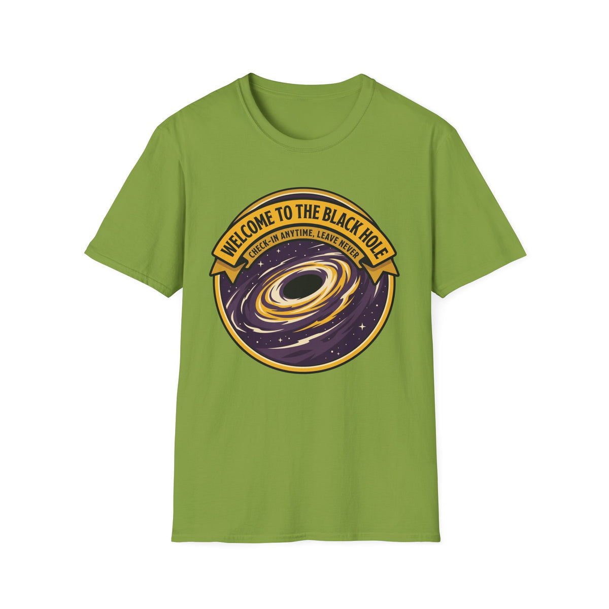 Black Hole Graphic T-Shirt — "Welcome to the Black Hole" Retro Space Tee