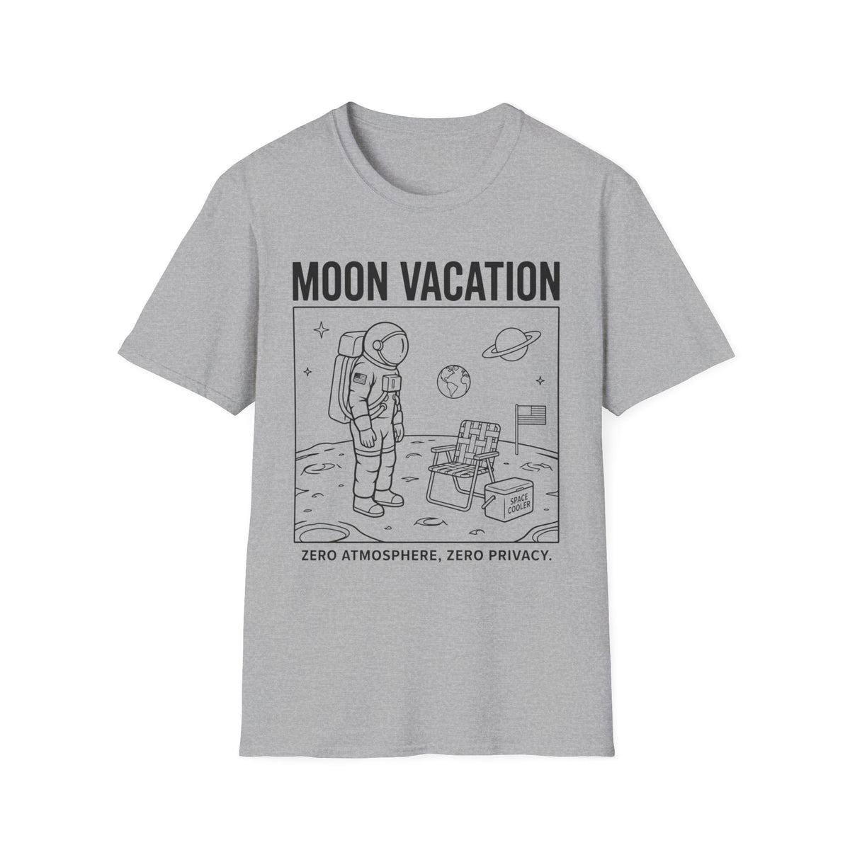 Moon Vacation T-Shirt — Astronaut Space Travel Graphic Tee