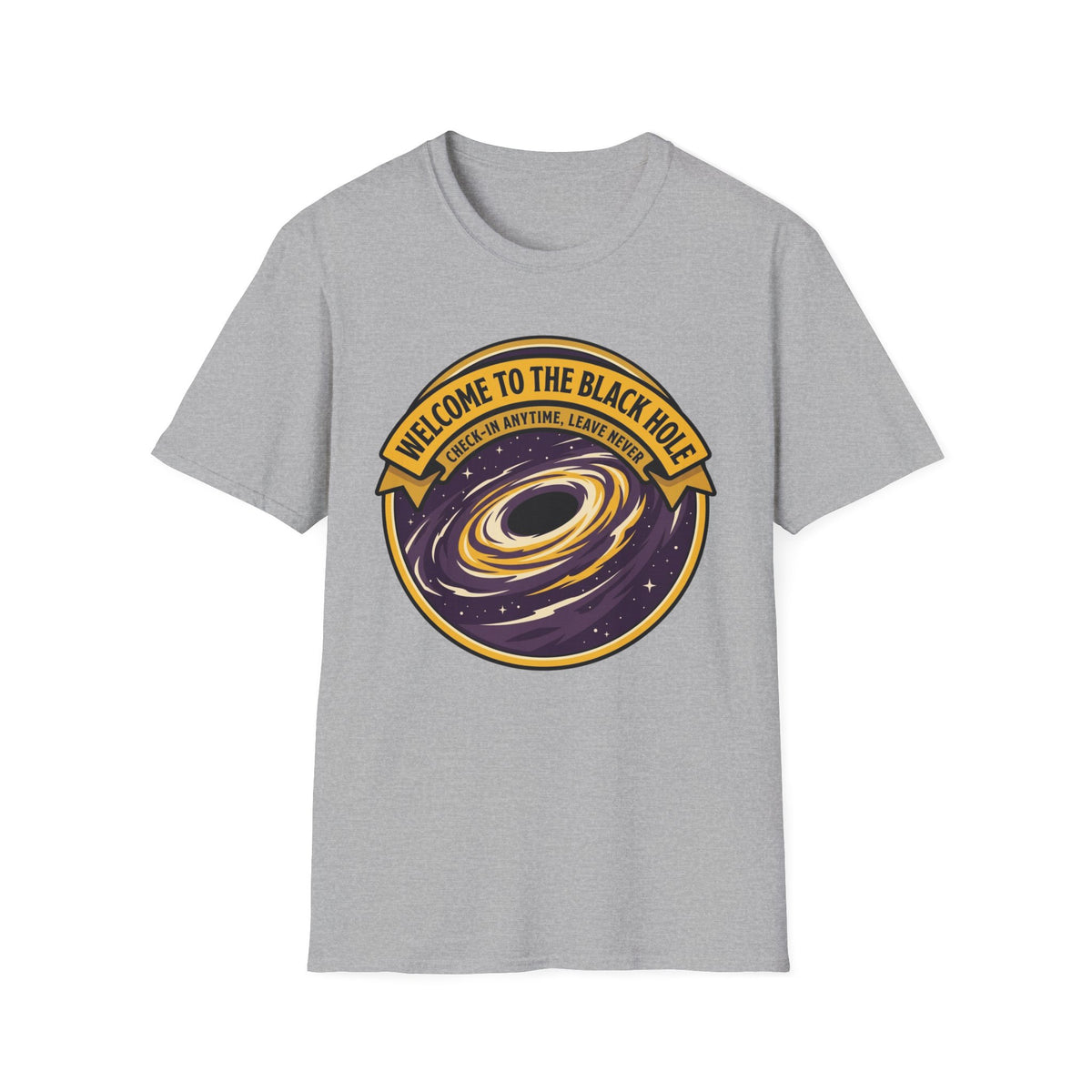 Black Hole Graphic T-Shirt — "Welcome to the Black Hole" Retro Space Tee
