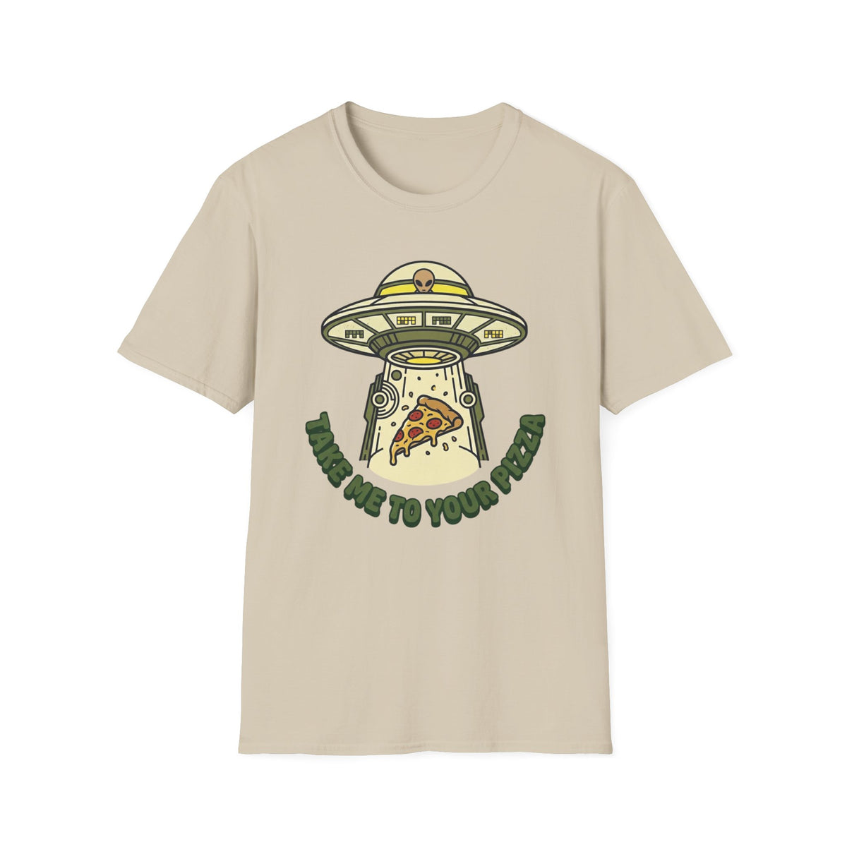 T‑Shirt — Pizza UFO Abduction Tee ("Take Me to Your Pie")
