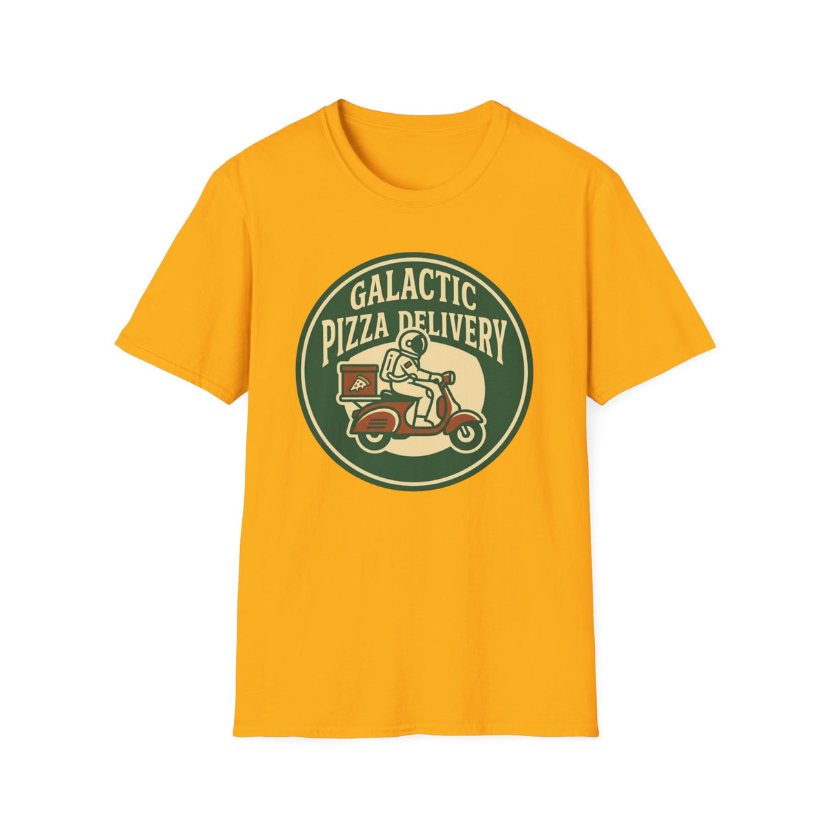 Galactic Pizza Delivery T-Shirt — Retro Astronaut Pizza Tee