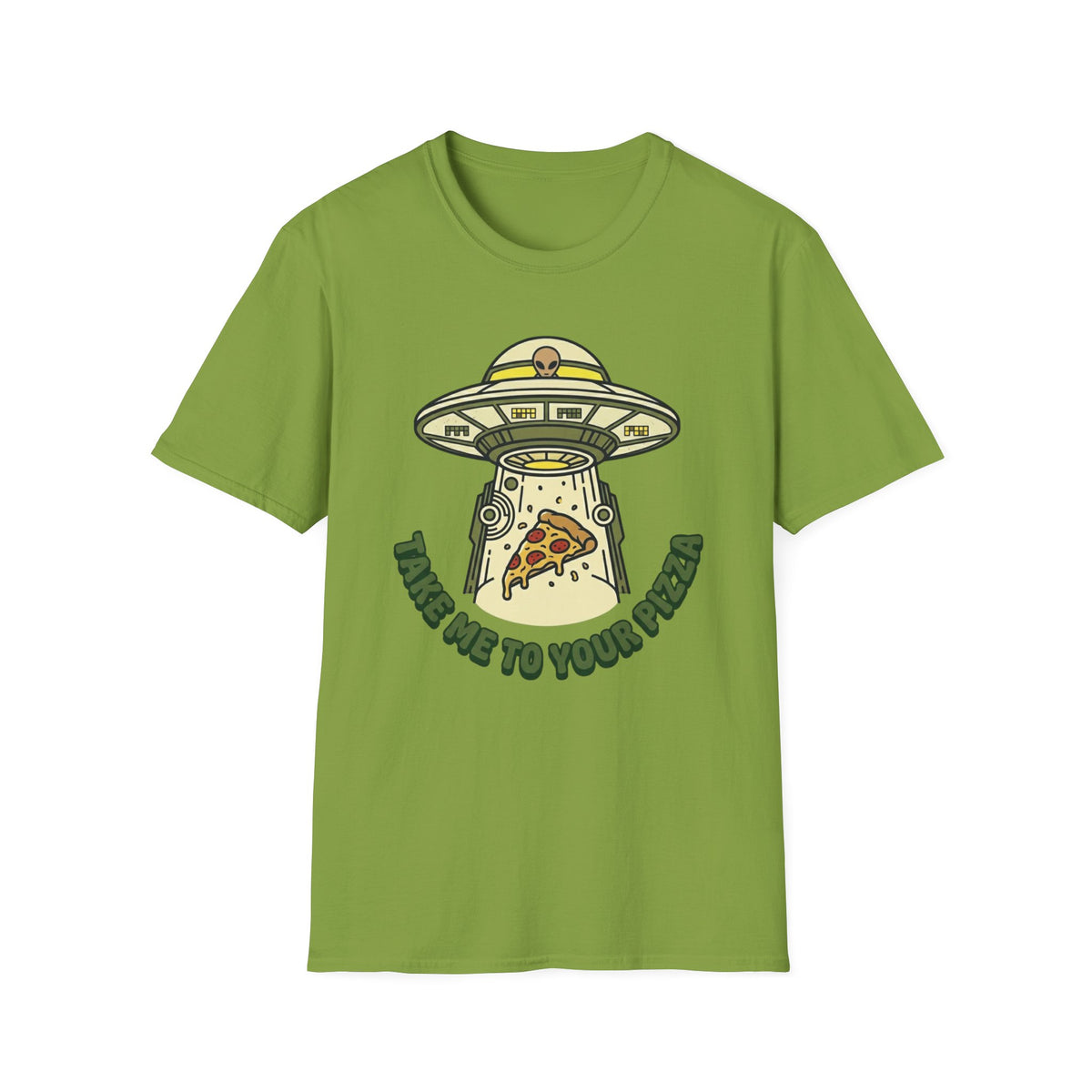 T‑Shirt — Pizza UFO Abduction Tee ("Take Me to Your Pie")