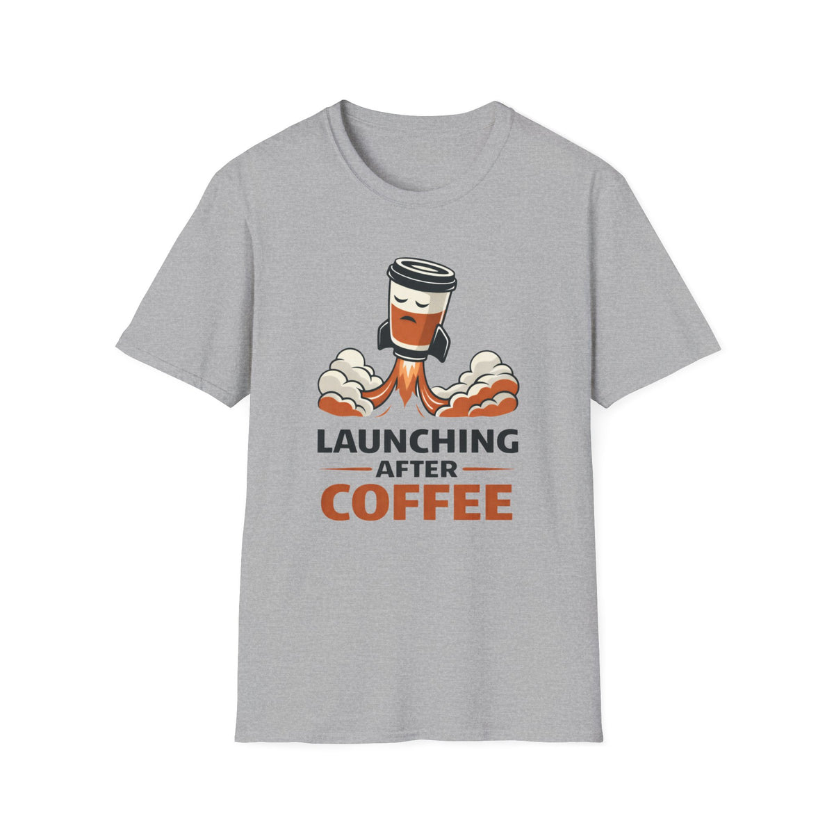 Launching After Coffee T-Shirt — Funny Coffee Rocket Graphic Tee