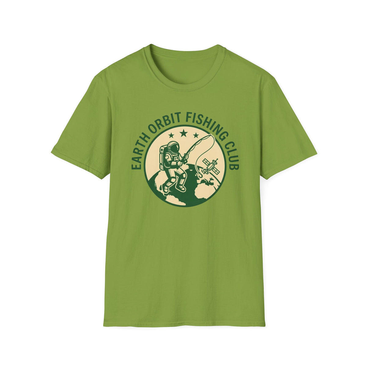 Earth Orbit Fishing Club T-Shirt — Astronaut Fishing Graphic Tee
