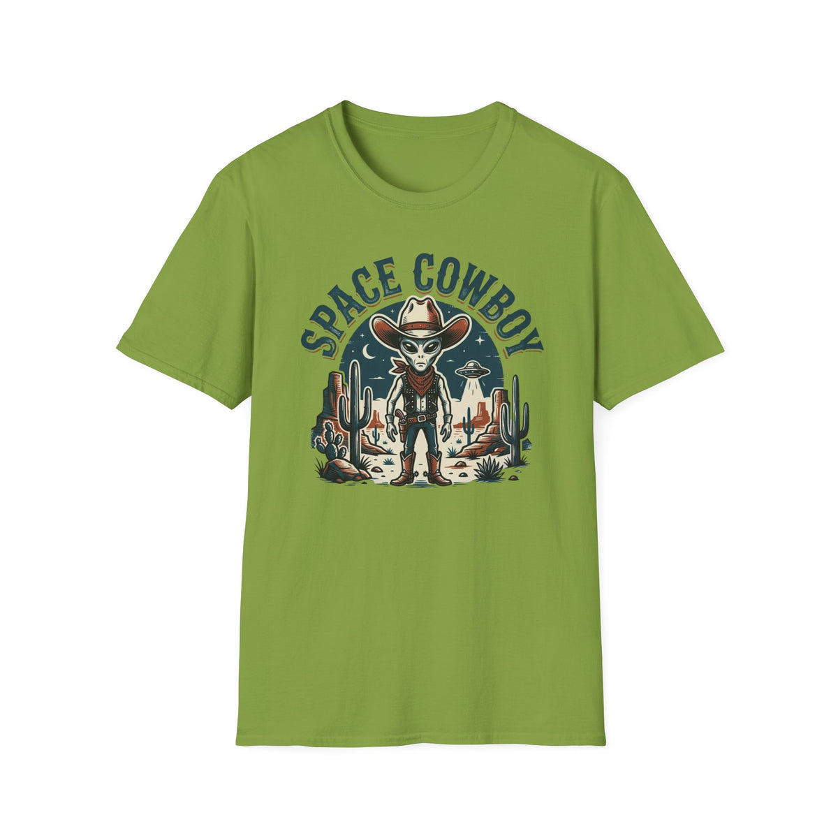 Space Cowboy T-Shirt — Retro Alien Western Graphic Tee