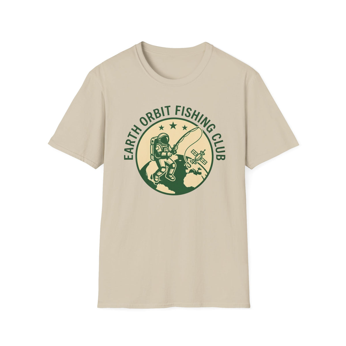 Earth Orbit Fishing Club T-Shirt — Astronaut Fishing Graphic Tee