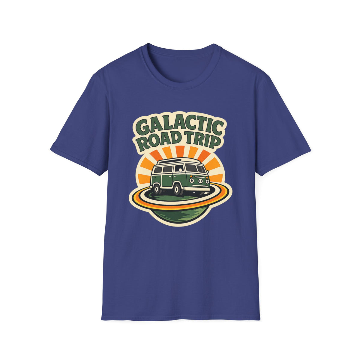 Galactic Road Trip T-Shirt — Retro Space Van Adventure Tee