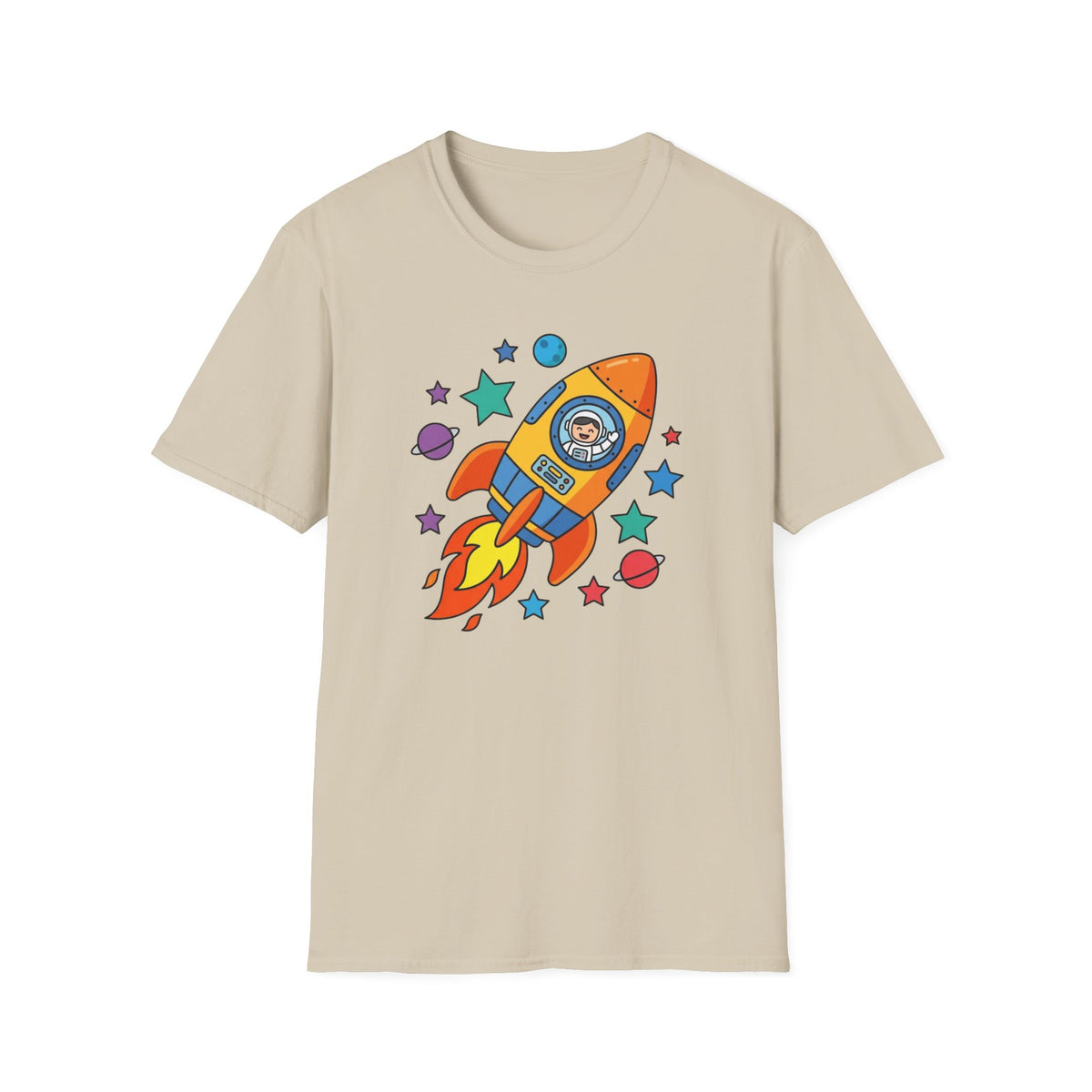 Rocket Astronaut T‑Shirt — Cute Space Explorer Graphic Tee