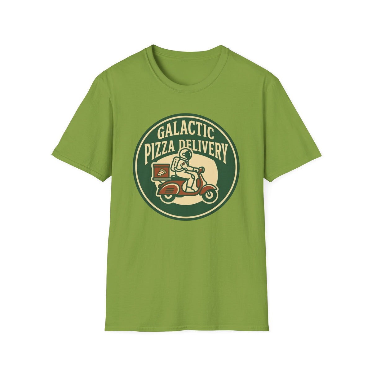 Galactic Pizza Delivery T-Shirt — Retro Astronaut Pizza Tee