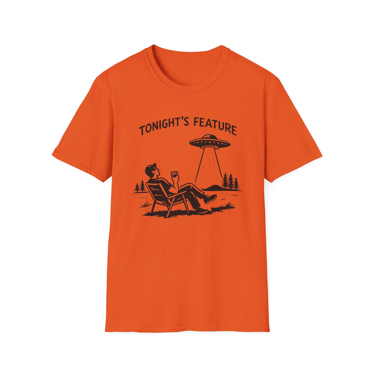 T-Shirt — “Tonight’s Feature” UFO Alien Abduction Graphic Tee