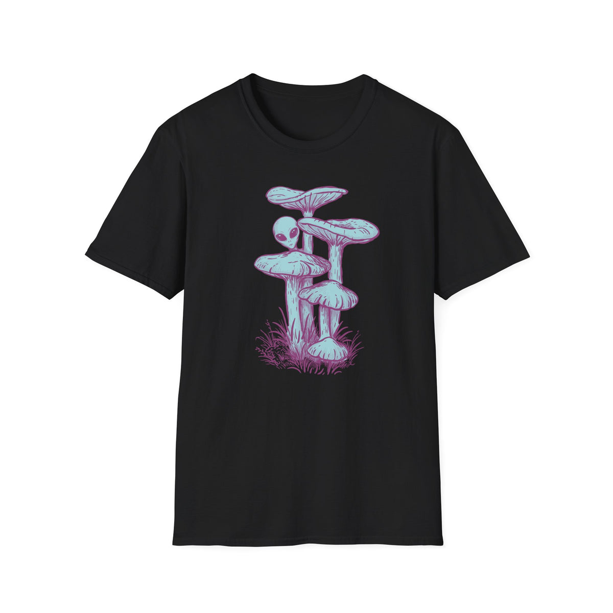 Alien Mushroom T‑Shirt — Psychedelic Pastel Fungi Graphic Tee
