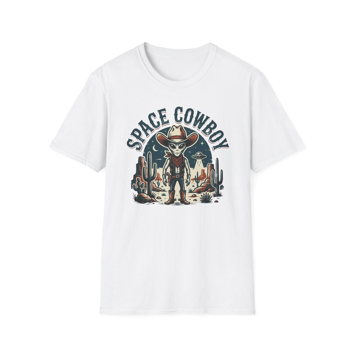 Space Cowboy T-Shirt — Retro Alien Western Graphic Tee