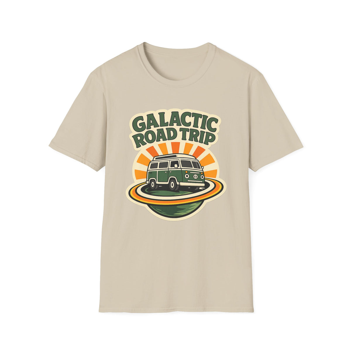 Galactic Road Trip T-Shirt — Retro Space Van Adventure Tee
