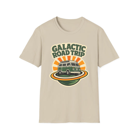 Galactic Road Trip T-Shirt — Retro Space Van Adventure Tee