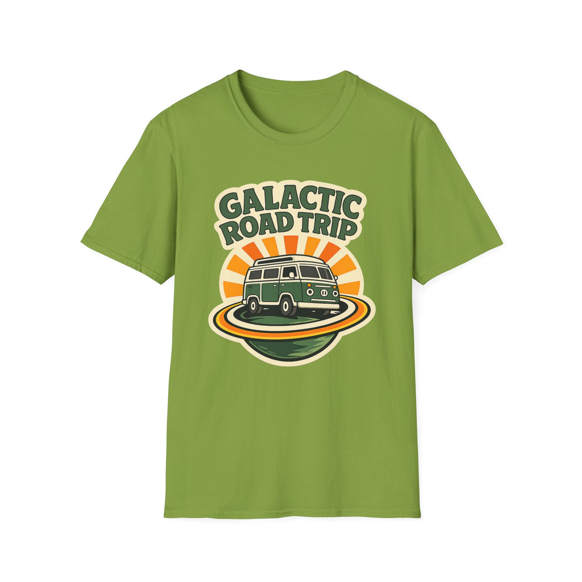 Galactic Road Trip T-Shirt — Retro Space Van Adventure Tee
