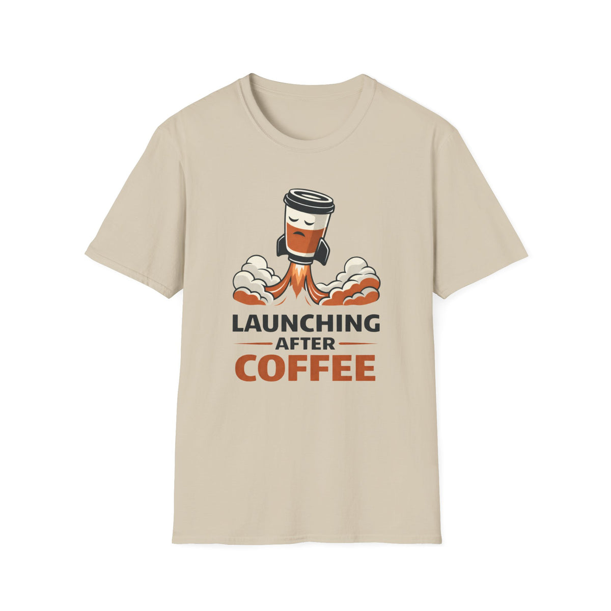 Launching After Coffee T-Shirt — Funny Coffee Rocket Graphic Tee