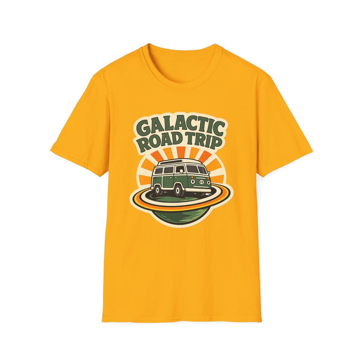Galactic Road Trip T-Shirt — Retro Space Van Adventure Tee