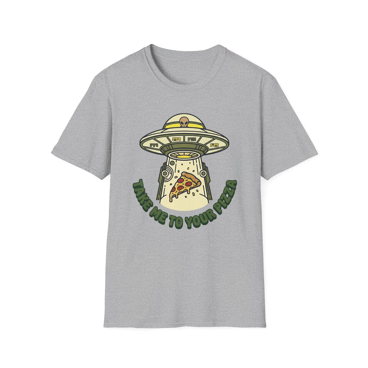 T‑Shirt — Pizza UFO Abduction Tee ("Take Me to Your Pie")