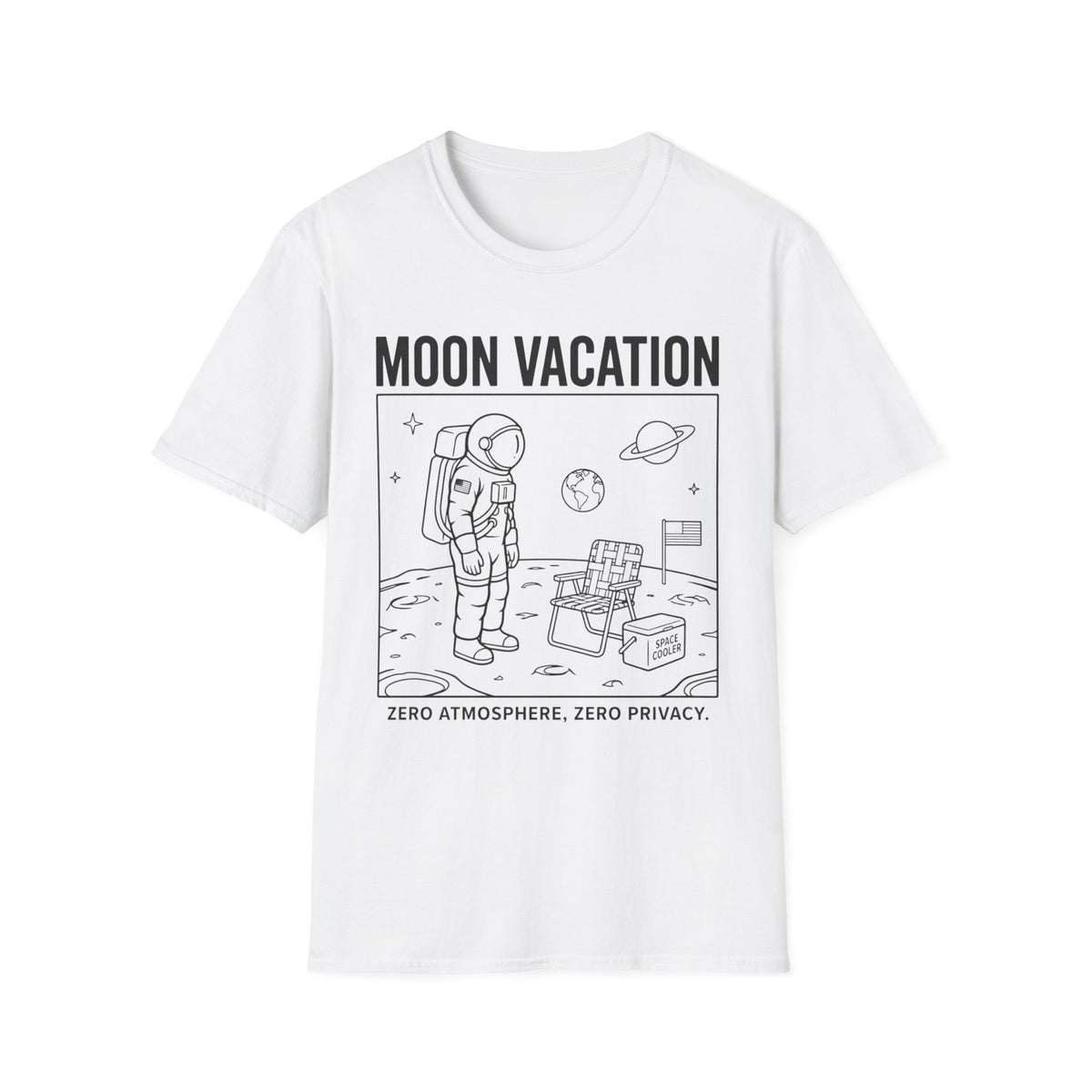 Moon Vacation T-Shirt — Astronaut Space Travel Graphic Tee