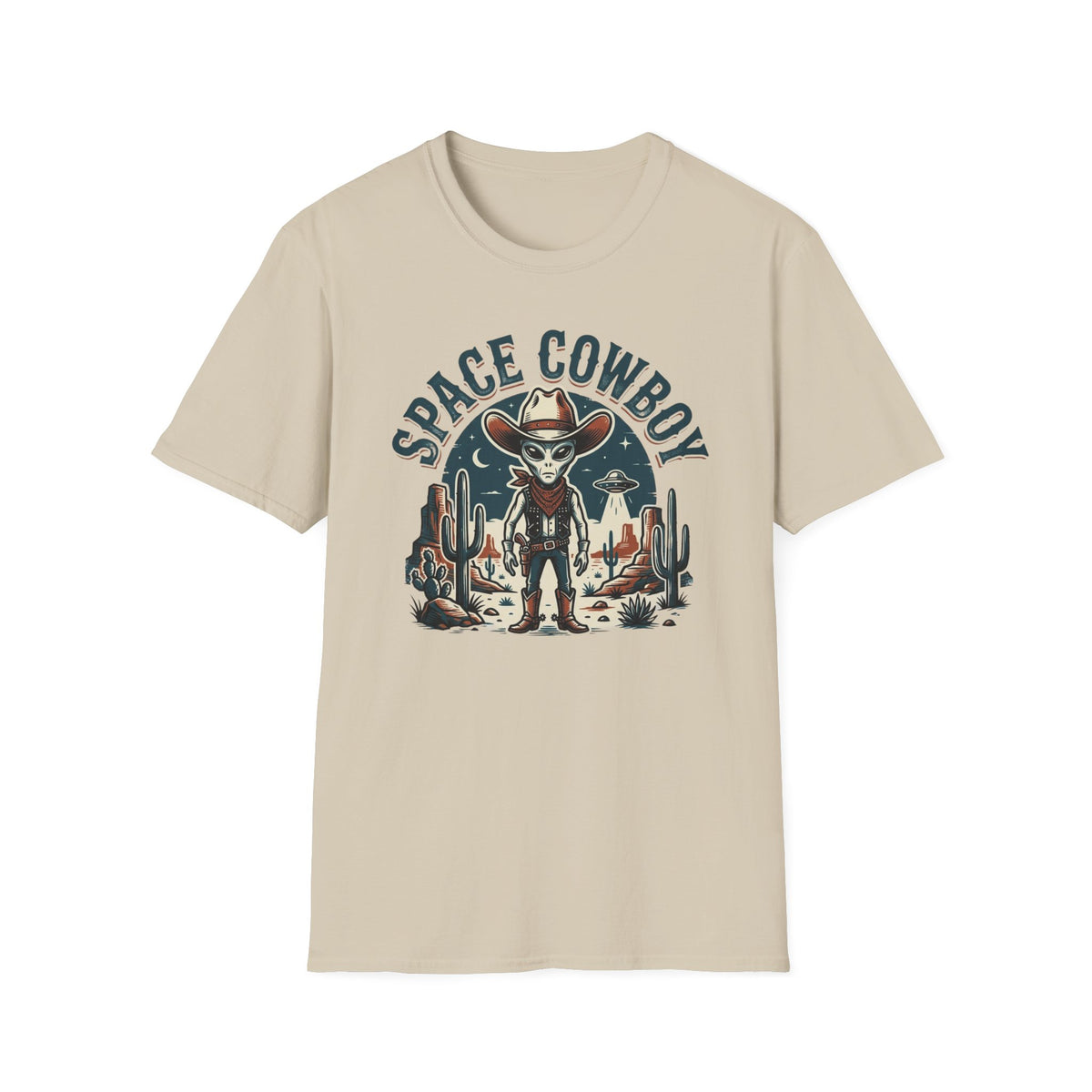 Space Cowboy T-Shirt — Retro Alien Western Graphic Tee