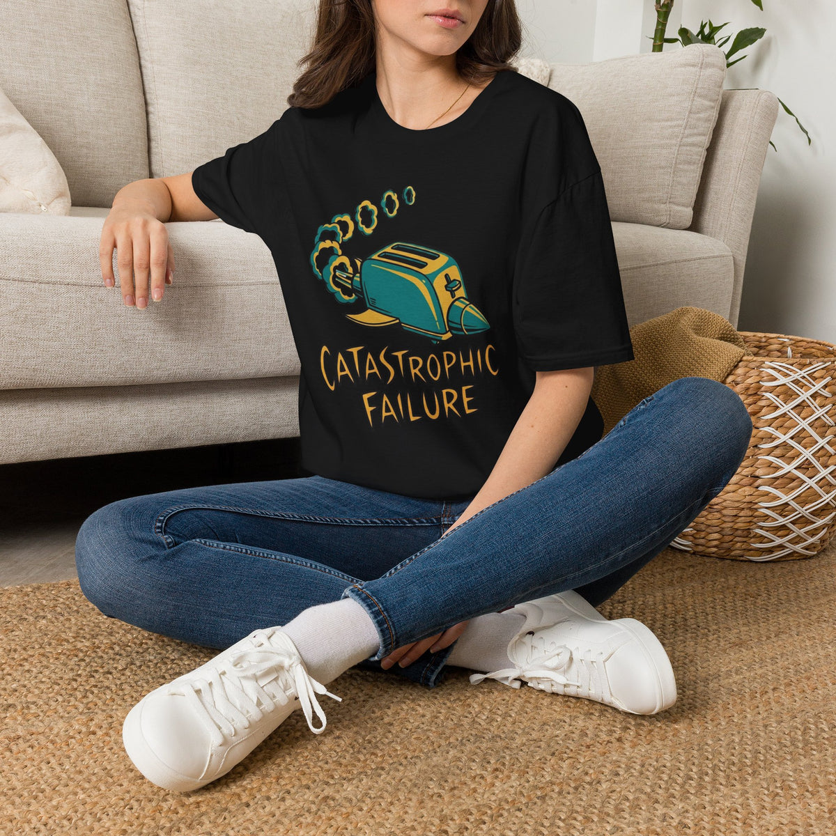 Toaster Illustration T-Shirt — 'Catastrophic Failure' Funny Retro Kitchen Tee