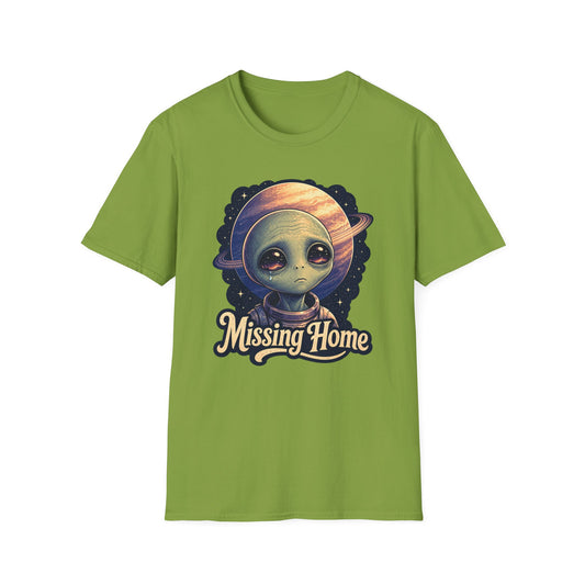 Alien 'Missing Home' T-Shirt — Cute Sad Space Creature Graphic Tee