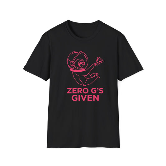 T-Shirt — 'Zero G's Given' Sloth Astronaut Graphic Tee