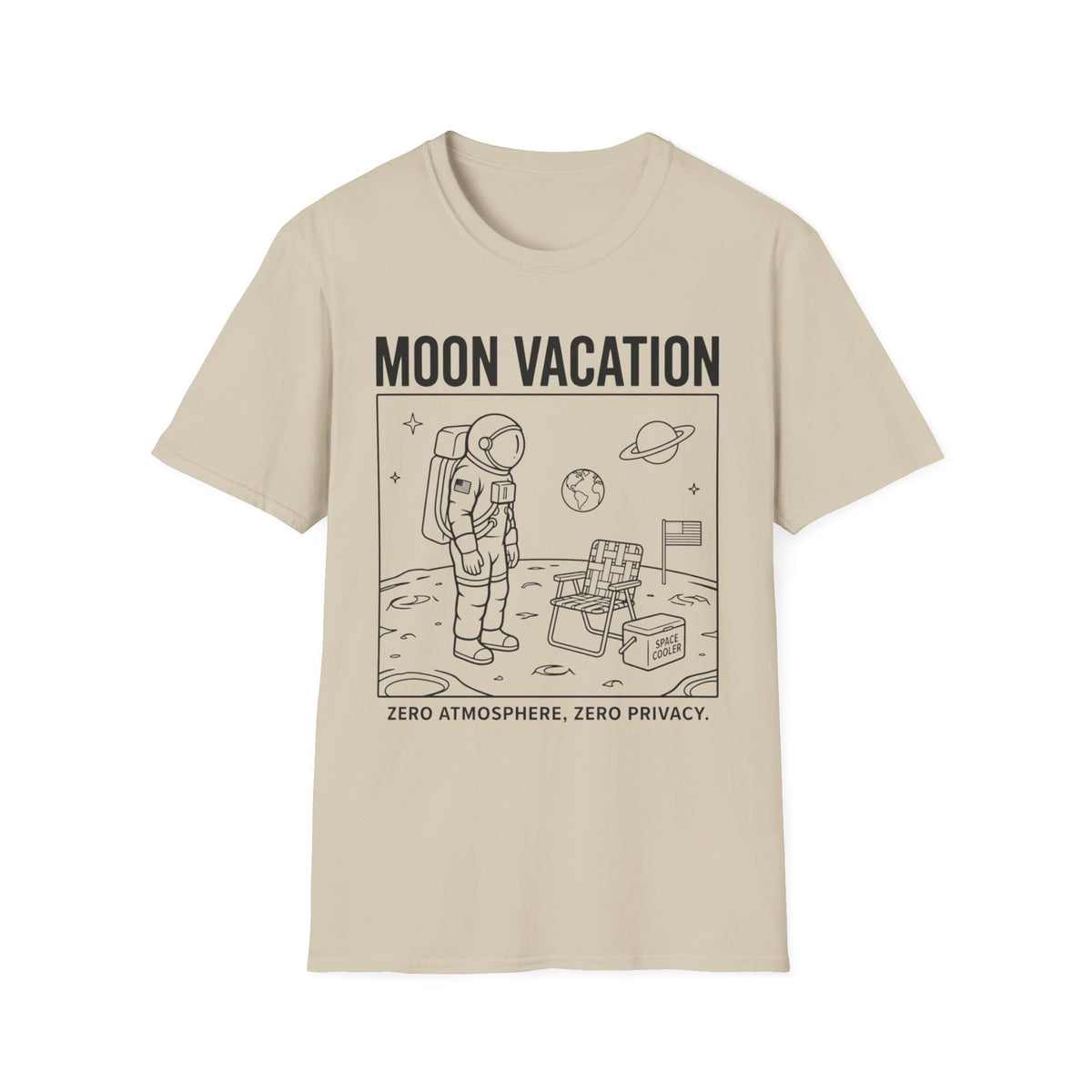 Moon Vacation T-Shirt — Astronaut Space Travel Graphic Tee