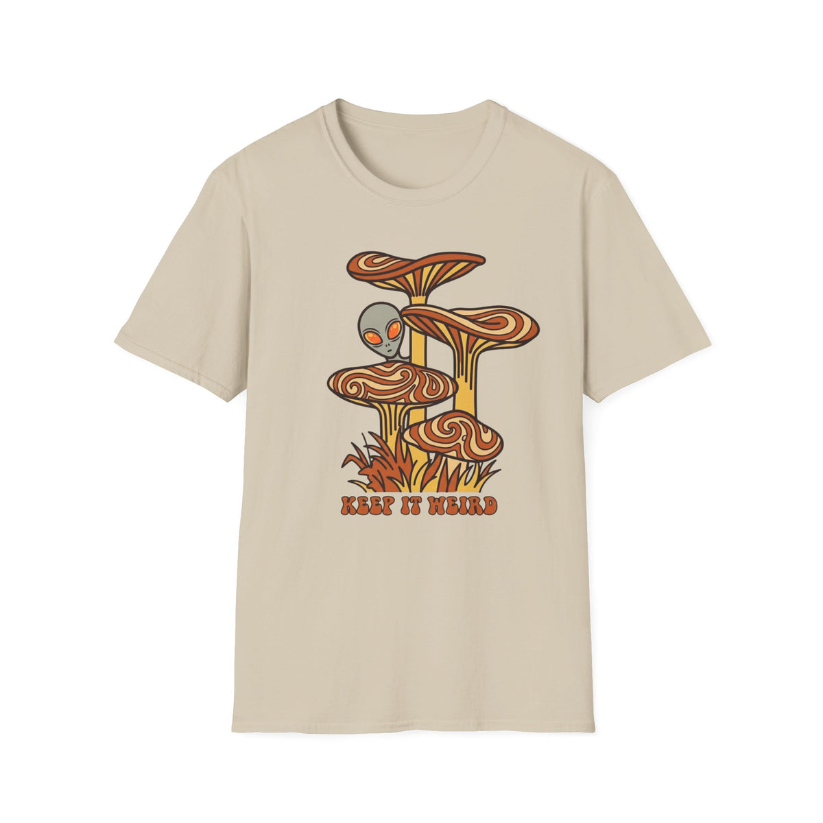 Alien Mushroom Tee — "Leave It Weird" Retro Psychedelic Graphic T-Shirt