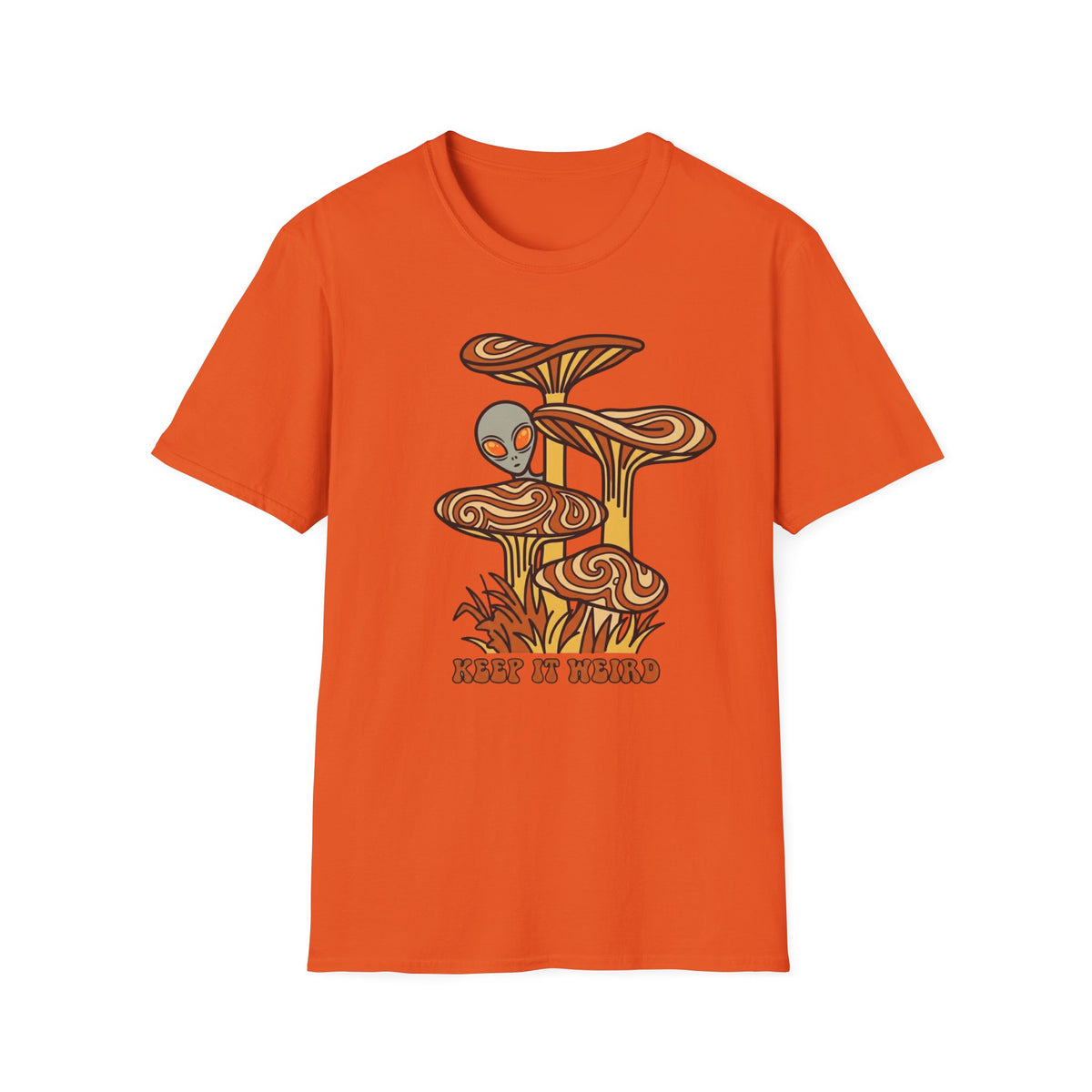 Alien Mushroom Tee — "Leave It Weird" Retro Psychedelic Graphic T-Shirt