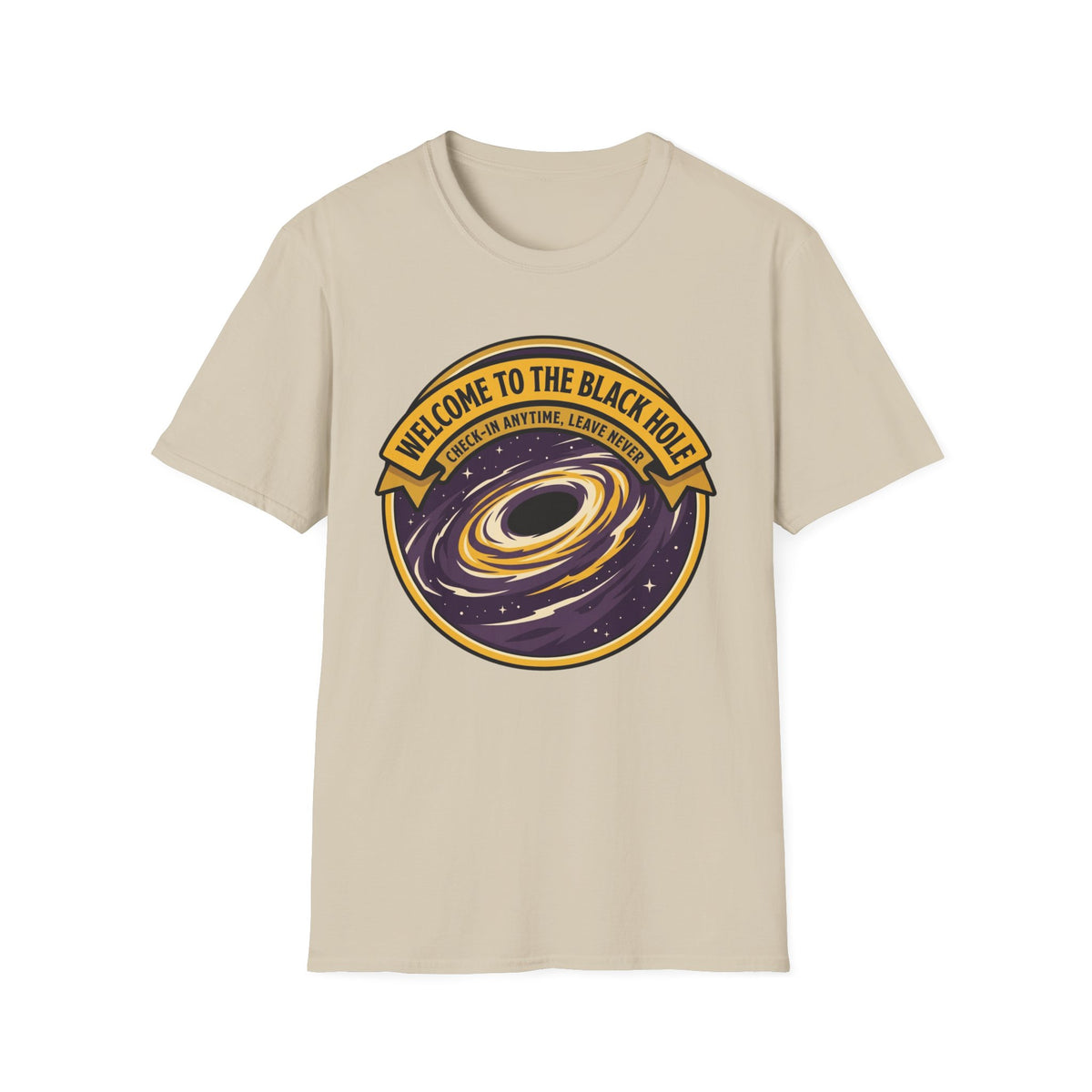 Black Hole Graphic T-Shirt — "Welcome to the Black Hole" Retro Space Tee